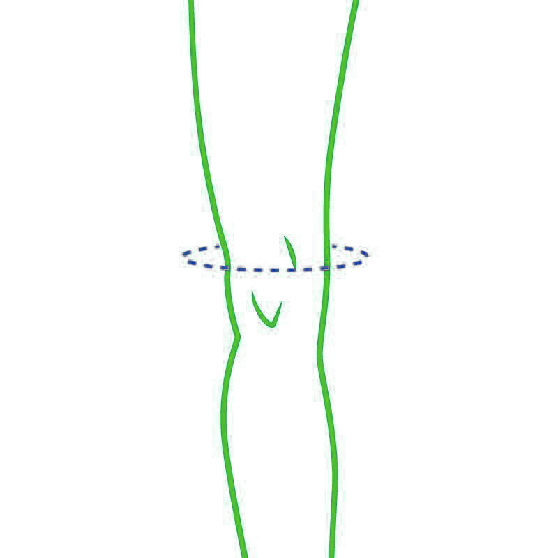 Knee circumference measurement diagram